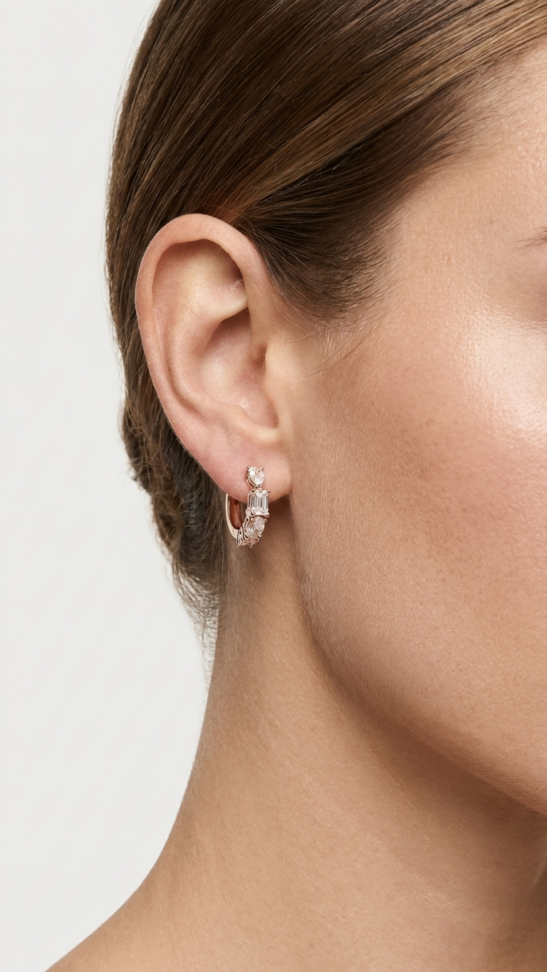 Elara Huggie Diamond Earrings