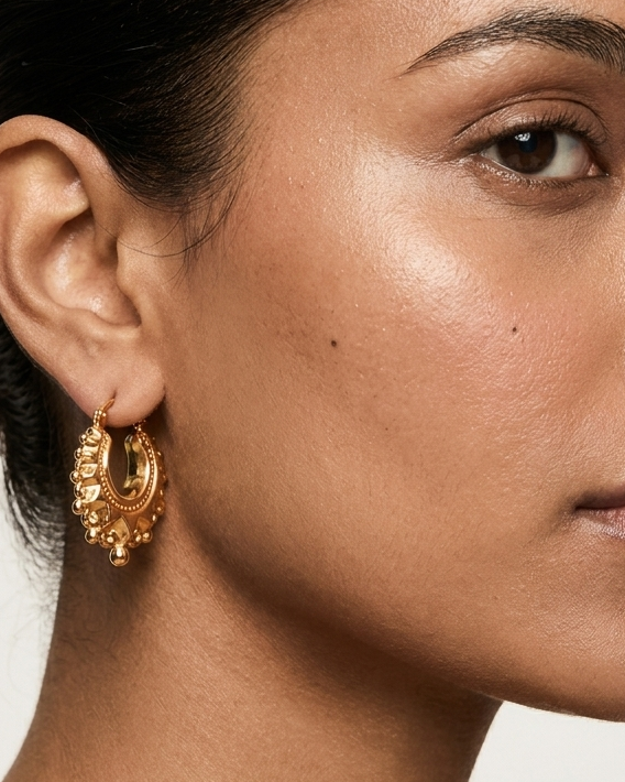 Oriana 9k Gold Creole Earrings