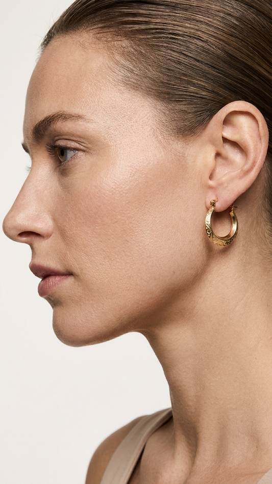 Liora 9k Gold Creole Earrings