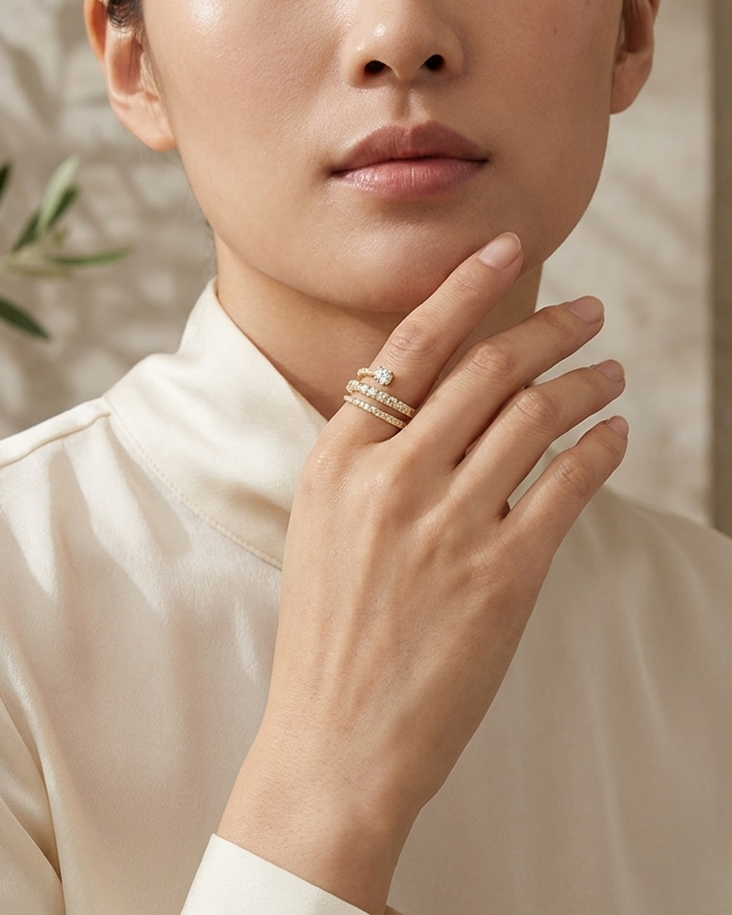 Virelle Gold Lab Grown Diamond Serpent Ring