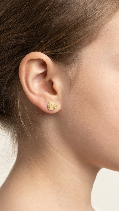 Elise 9k yellow gold stud earrings, Luma Jewellery
