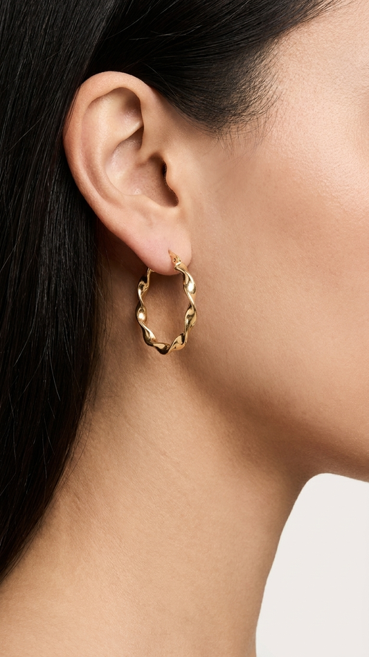 Florence 9k Gold Creole Earrings