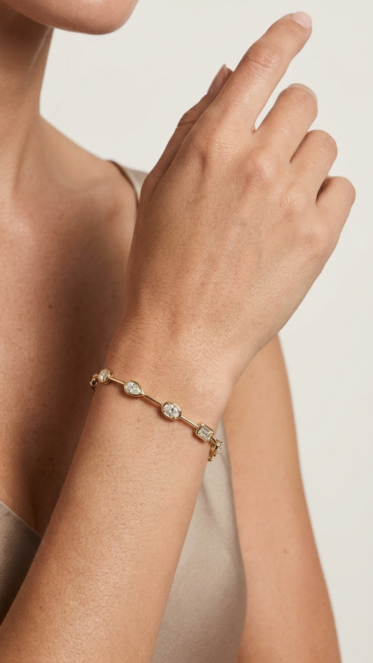 Caela Gold Tennis Bracelet