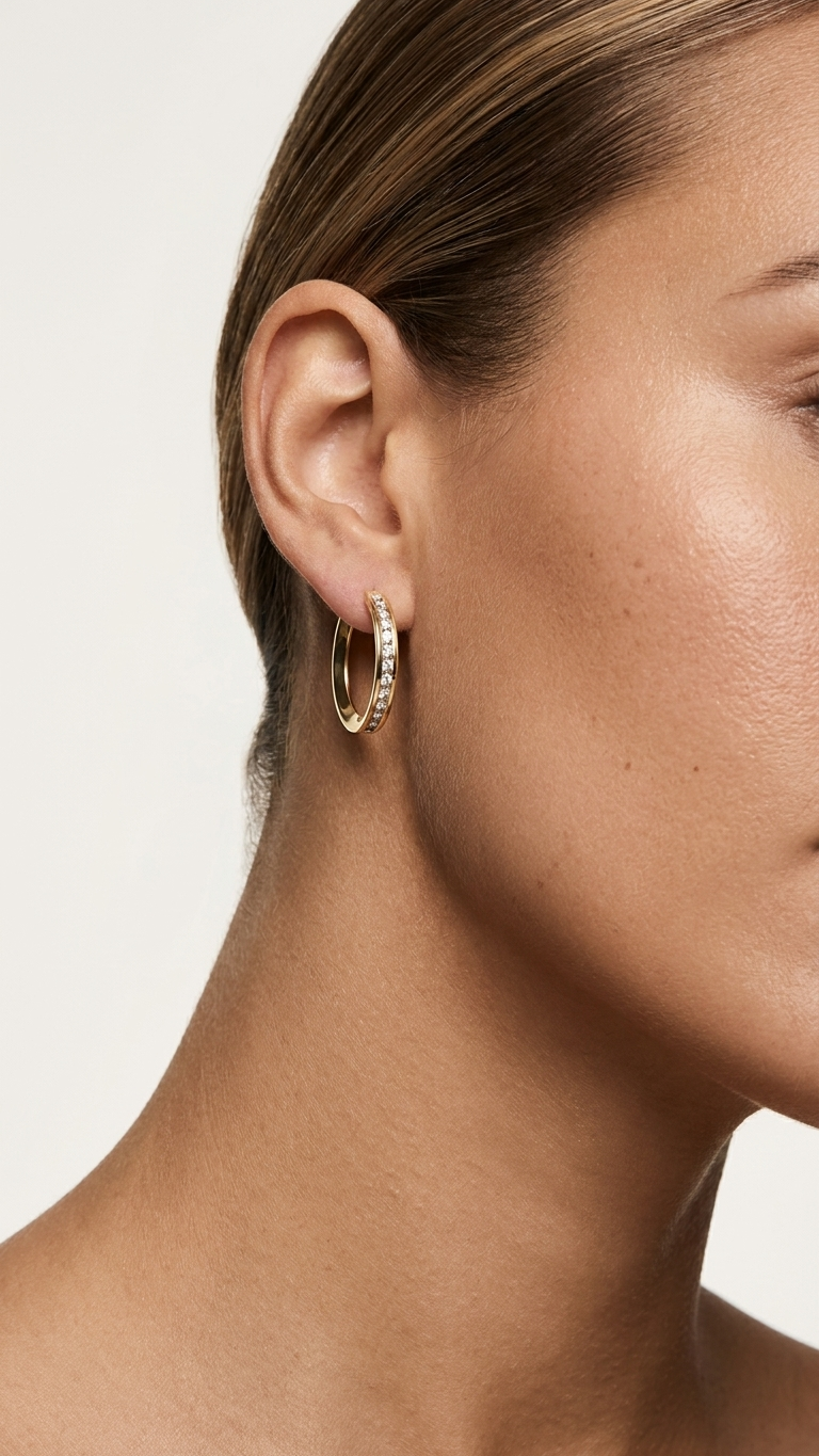 Iris 9k Gold Creole Earrings