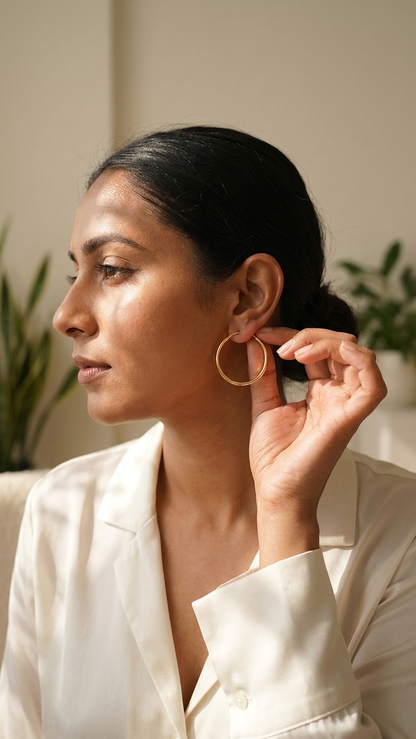 Maia 9ct gold hoop earrings