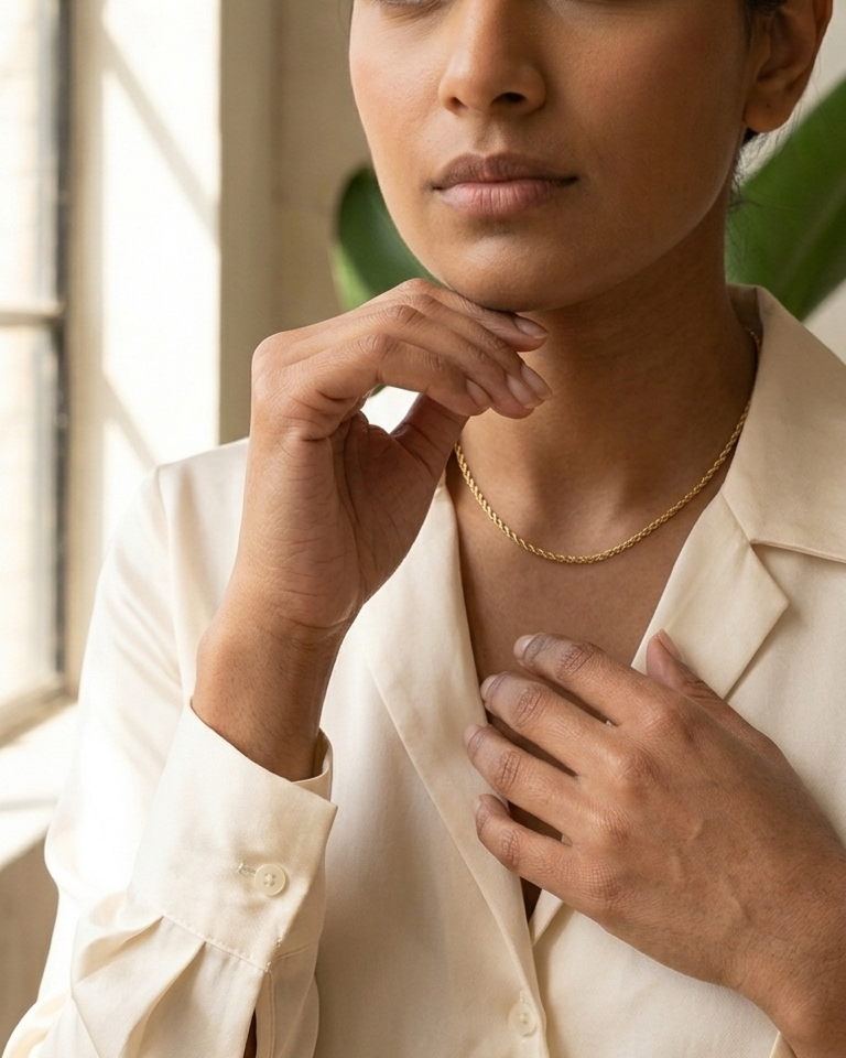 Eirene 9k yellow gold chain necklace, Luma Jewellery