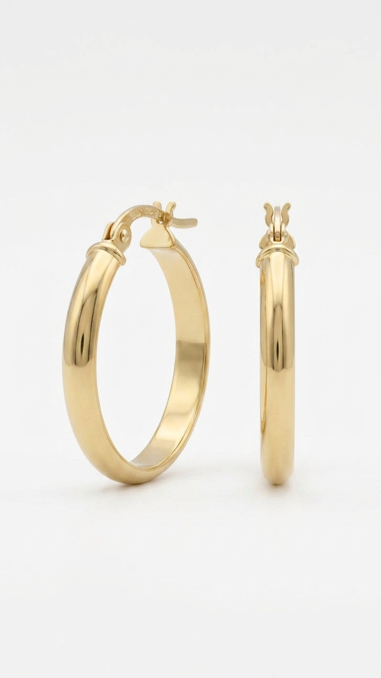 Isolde 9ct gold creole earrings