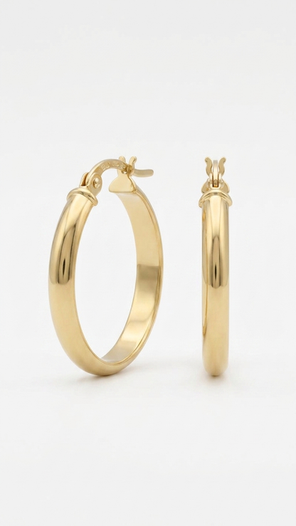 Isolde 9ct gold creole earrings
