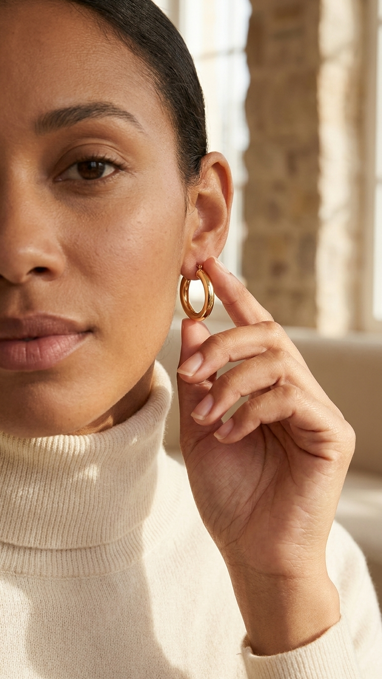 Cressida 9k Gold Creole Earrings