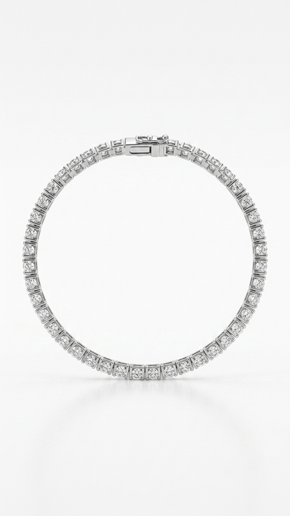 Ameline classic set platinum lab grown diamond tennis bracelet, Luma Jewellery