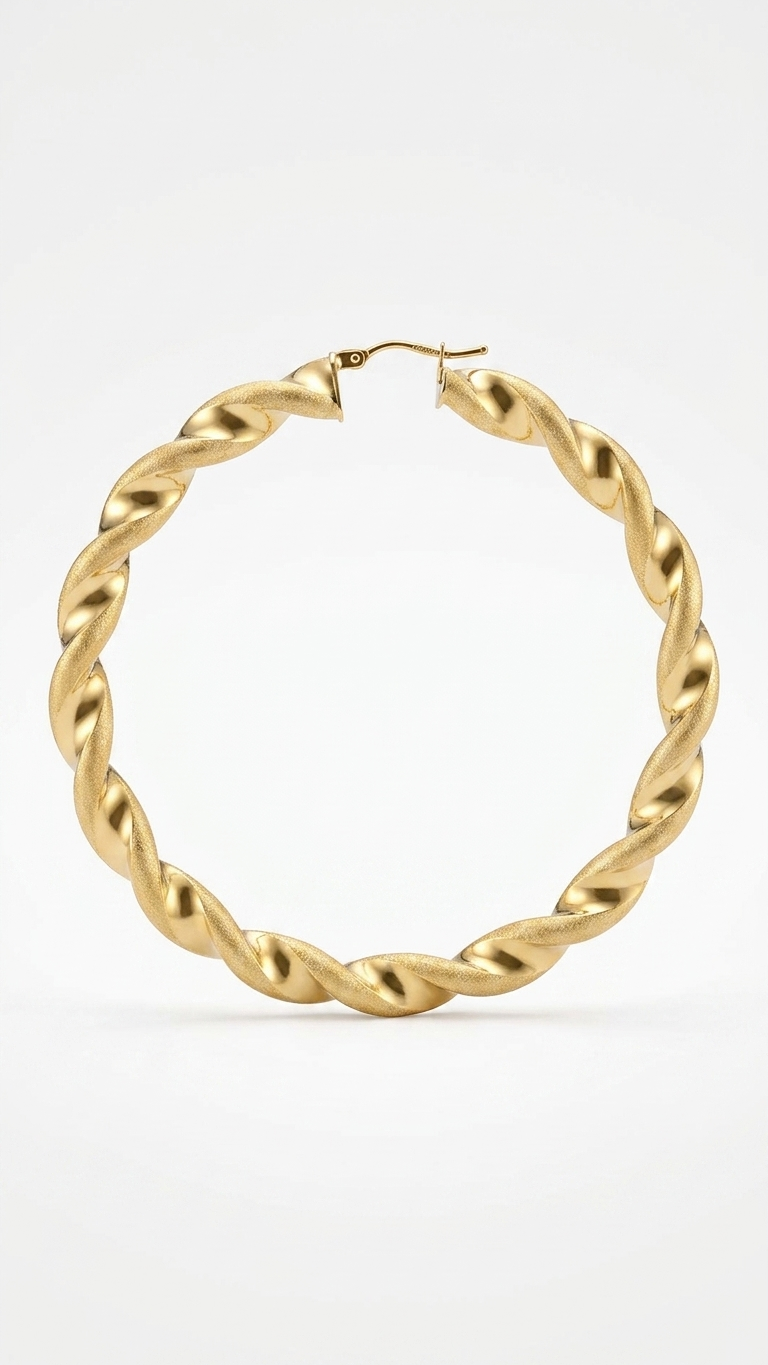 Zia 9k yellow gold creole earrings, Luma Jewellery