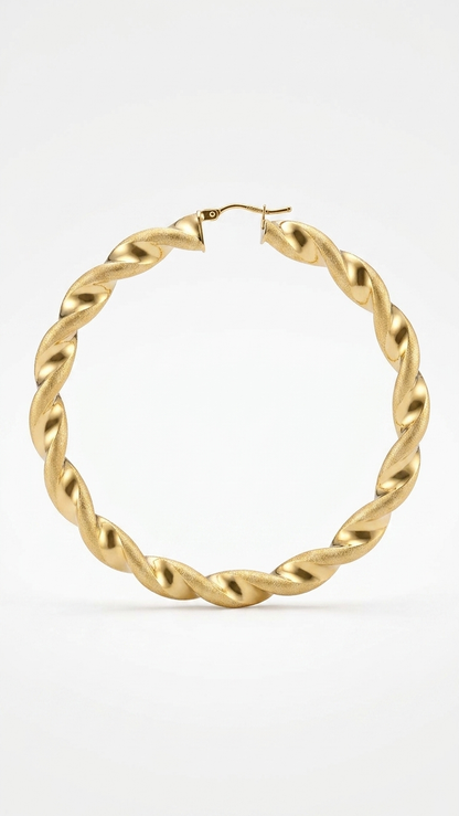 Zia 9k yellow gold creole earrings, Luma Jewellery