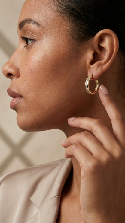 Iris 9k Gold Creole Earrings
