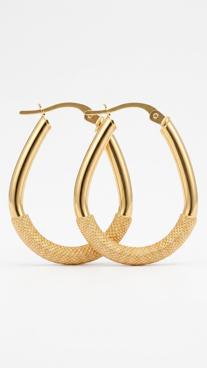 Aria 9k yellow gold creole earrings, Luma Jewellery