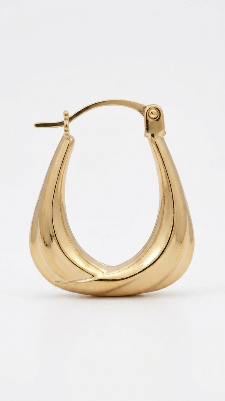 Kira 9k yellow gold creole earrings, Luma Jewellery