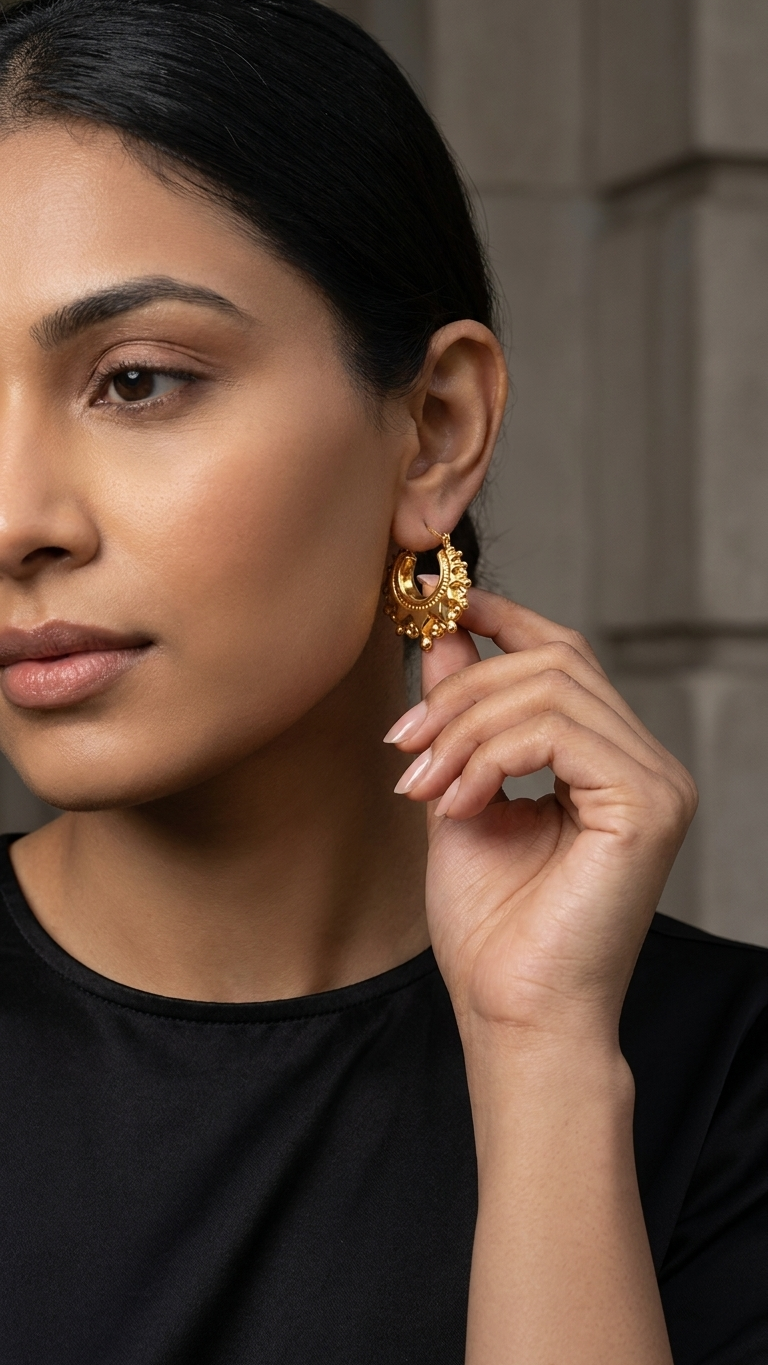 Oriana 9k Gold Creole Earrings