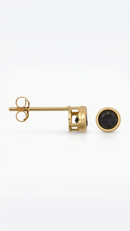 Brisa 9k yellow gold gemstone stud earrings, Luma Jewellery