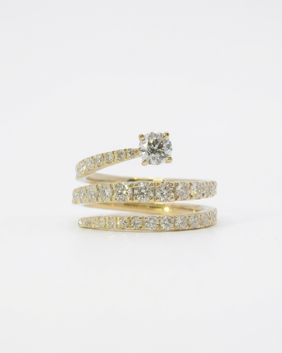 Virelle Gold Lab Grown Diamond Serpent Ring