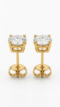 Solenne classic four claw lab grown diamond stud earrings, Luma Jewellery