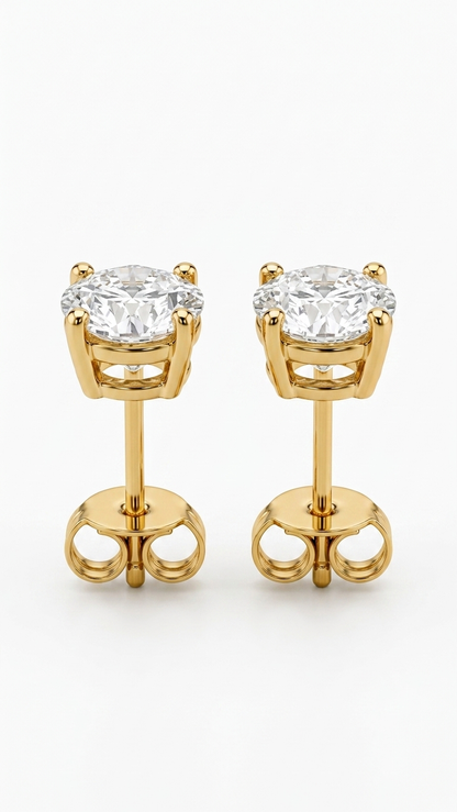 Solenne classic four claw lab grown diamond stud earrings, Luma Jewellery