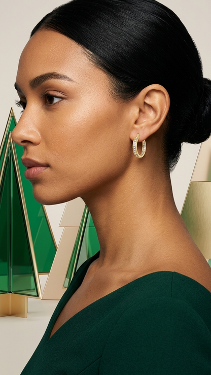 Iris 9k Gold Creole Earrings