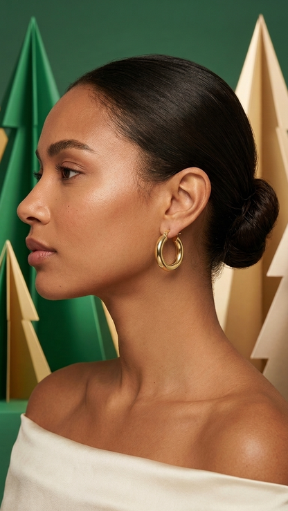 Cressida 9k Gold Creole Earrings
