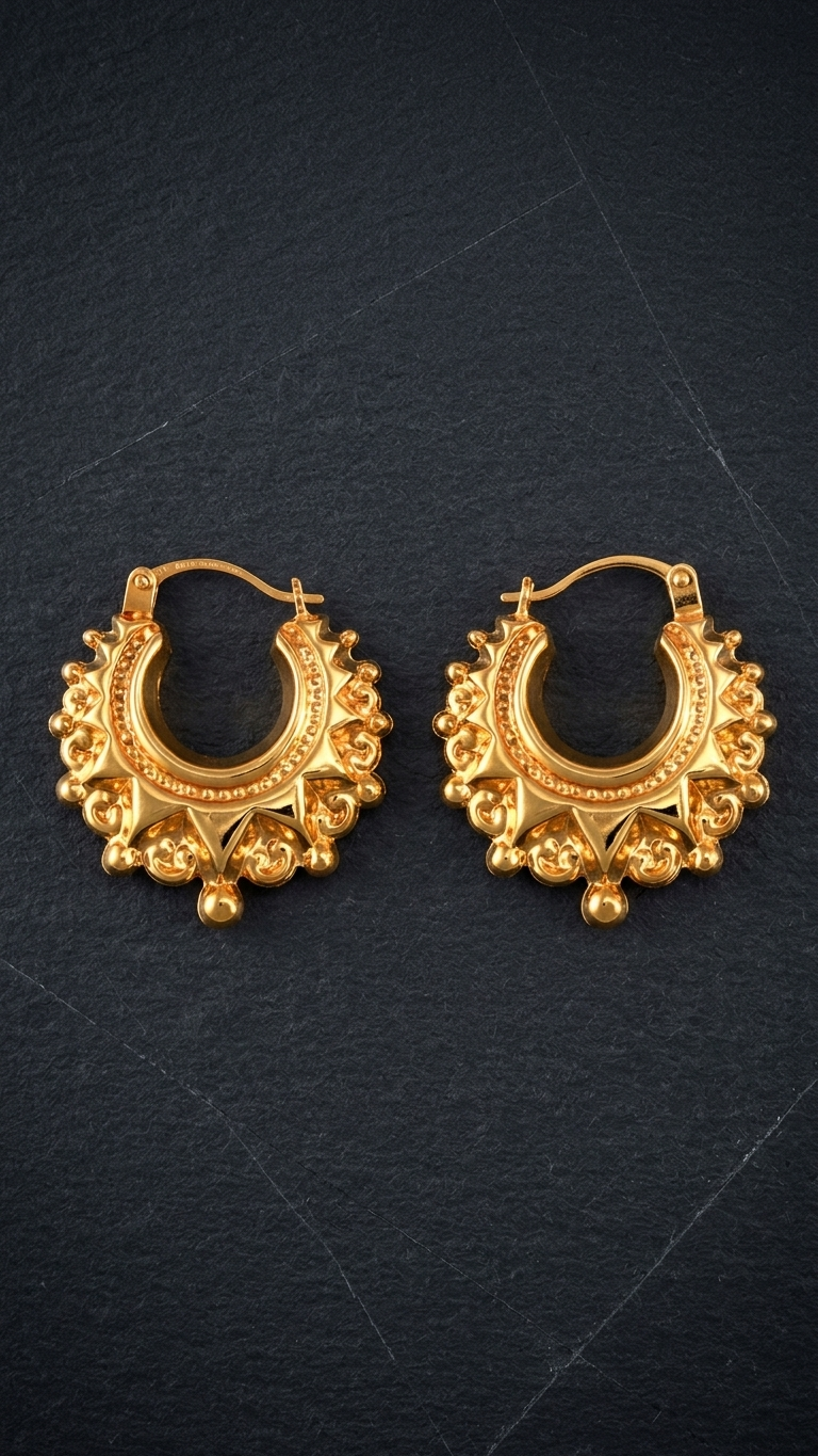 Oriana 9k Gold Creole Earrings