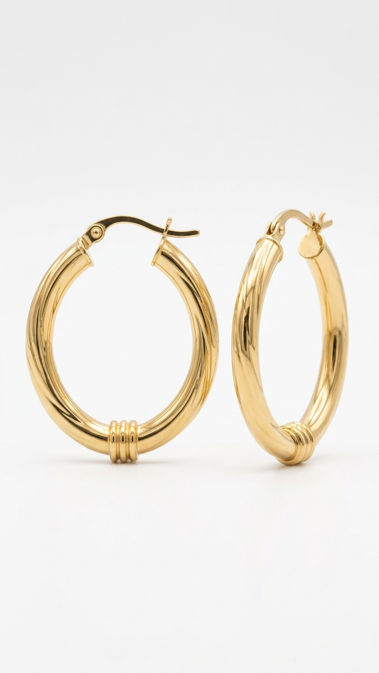 Thalassa 9k Gold Creole Earrings