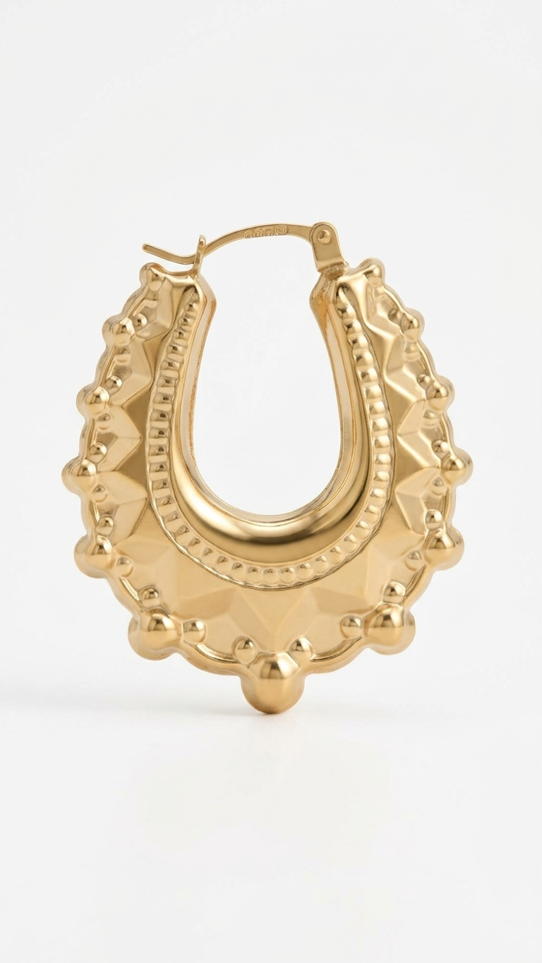 Daphne 9k Gold Creole Earrings