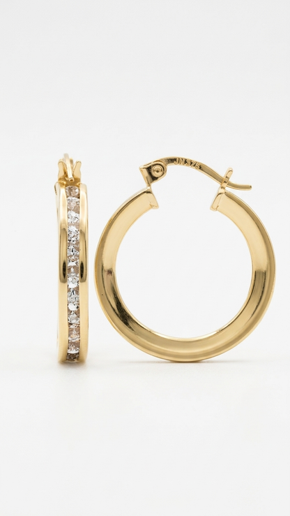 Iris 9k Gold Creole Earrings