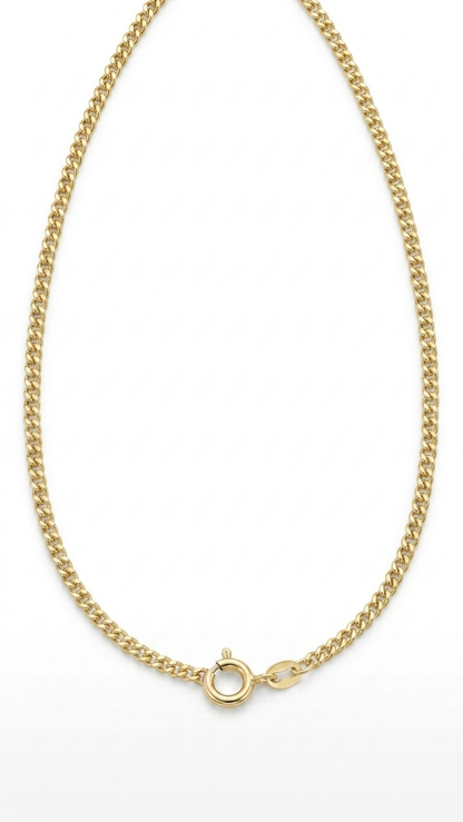 Cherish 18k yellow gold curb chain necklace, Luma Jewellery