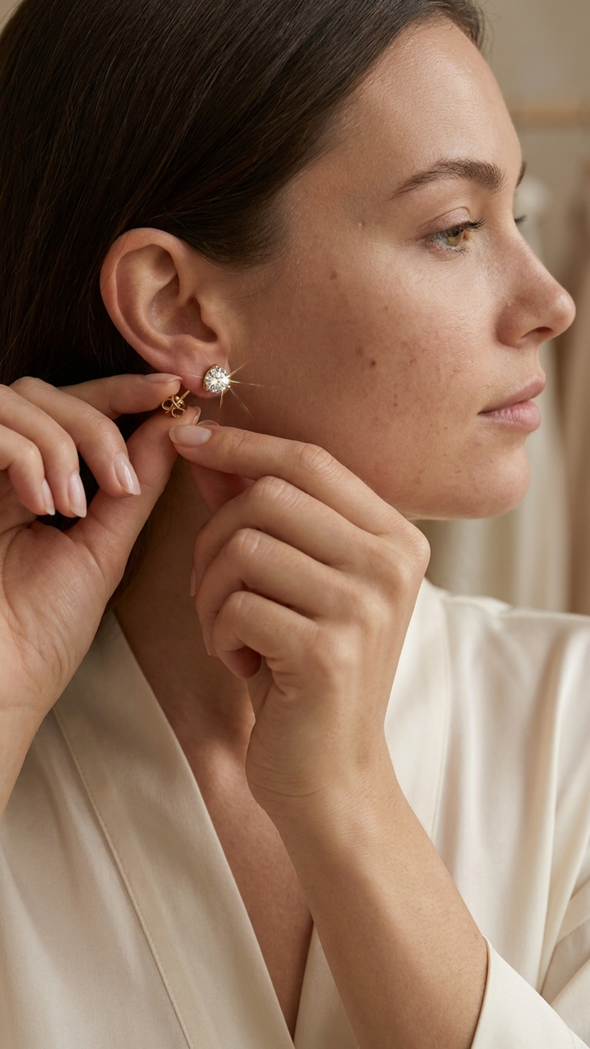 Aveline martini three claw lab grown diamond stud earrings, Luma Jewellery
