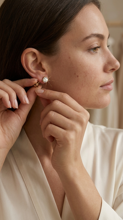 Aveline martini three claw lab grown diamond stud earrings, Luma Jewellery