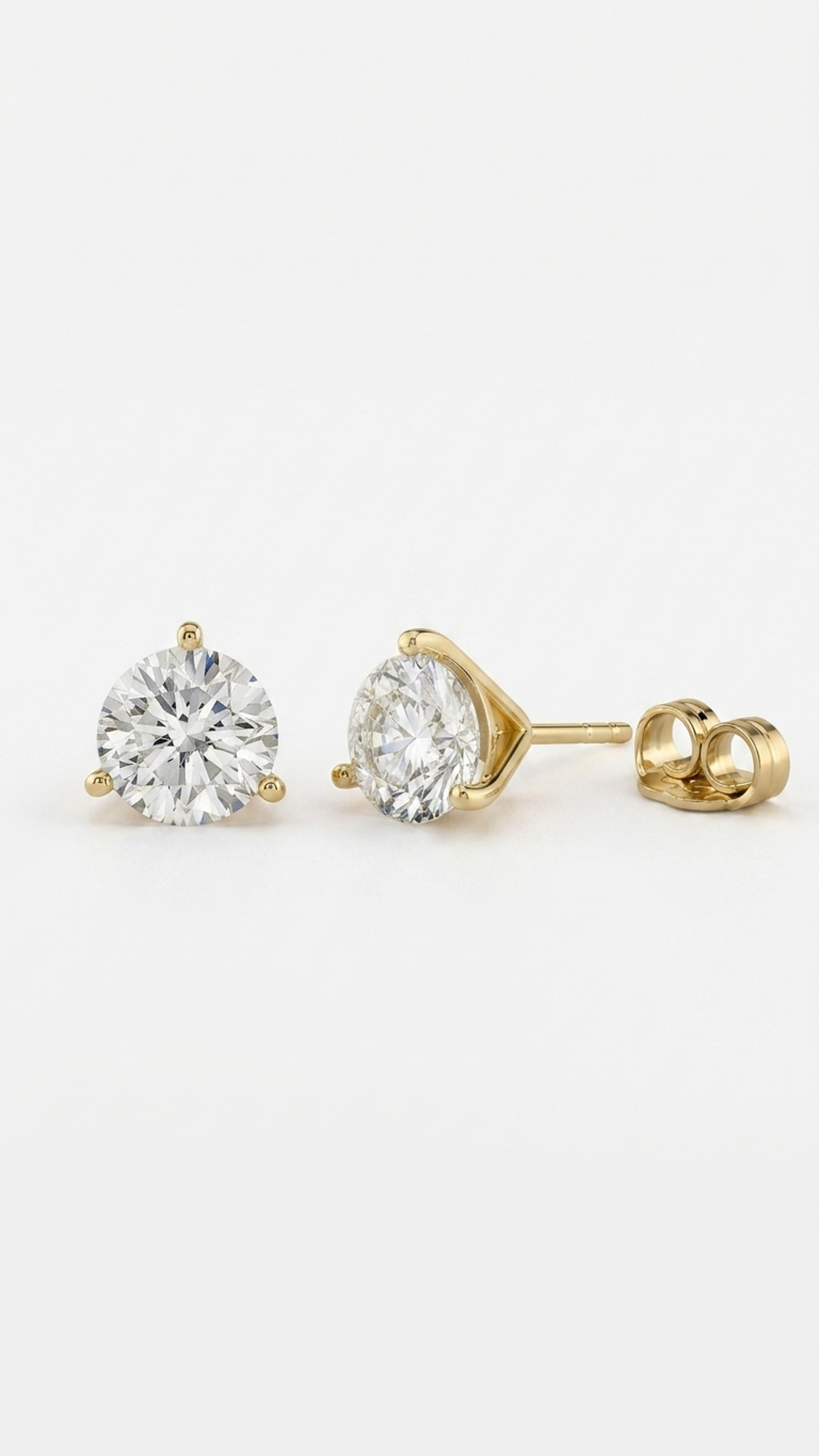 Aveline martini three claw lab grown diamond stud earrings, Luma Jewellery