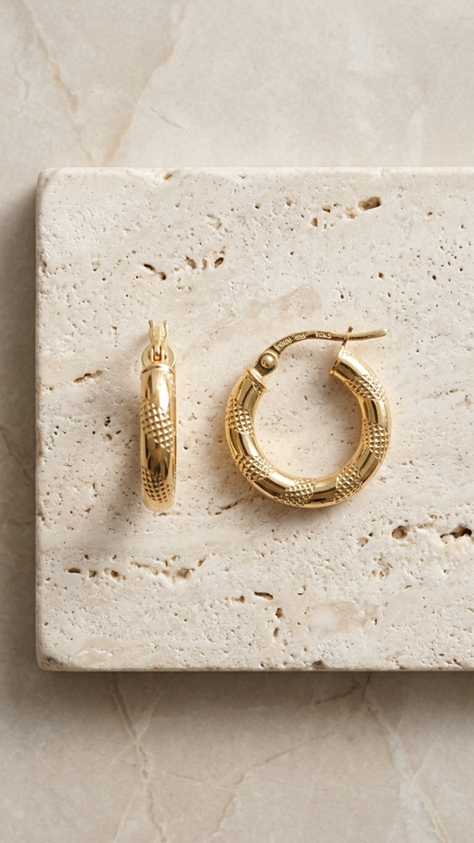 Rhiannon 9k Gold Hoop Earrings