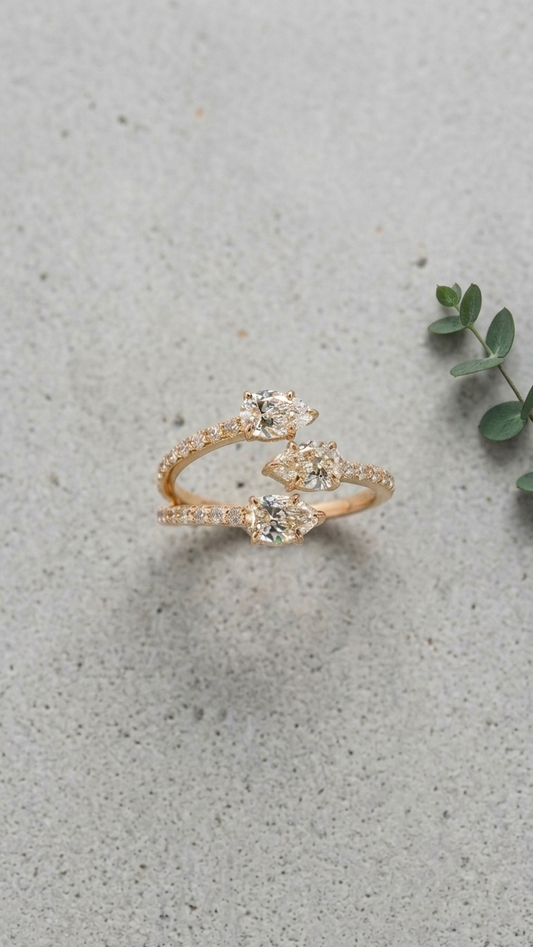 Salma Tri-Serpent Diamond Ring