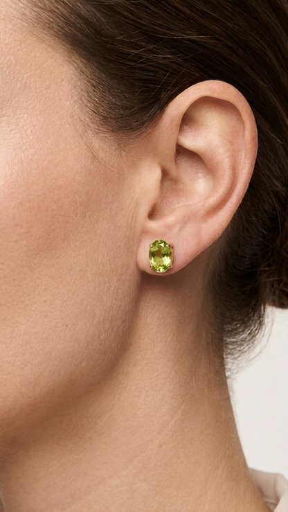 Clara 9k Gold Gemstone Stud Earrings