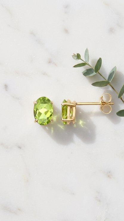 Clara 9k Gold Gemstone Stud Earrings