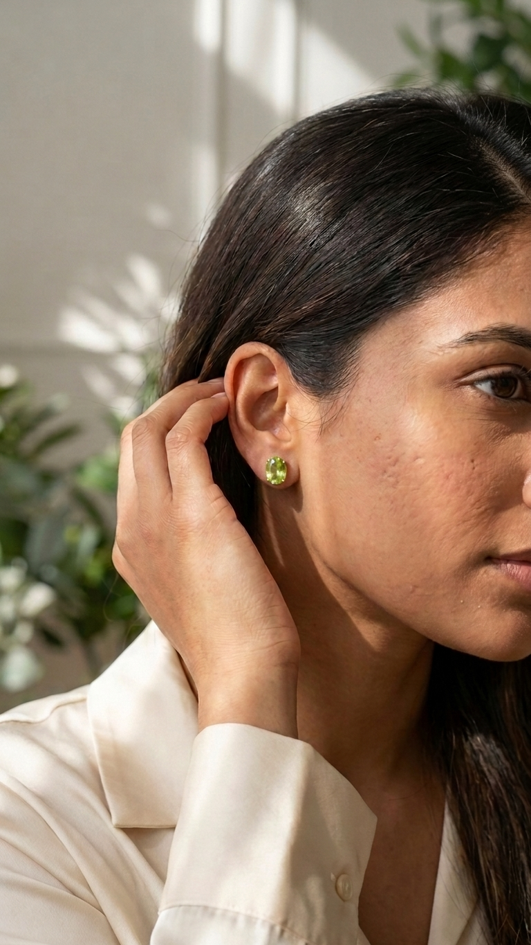 Clara 9k Gold Gemstone Stud Earrings