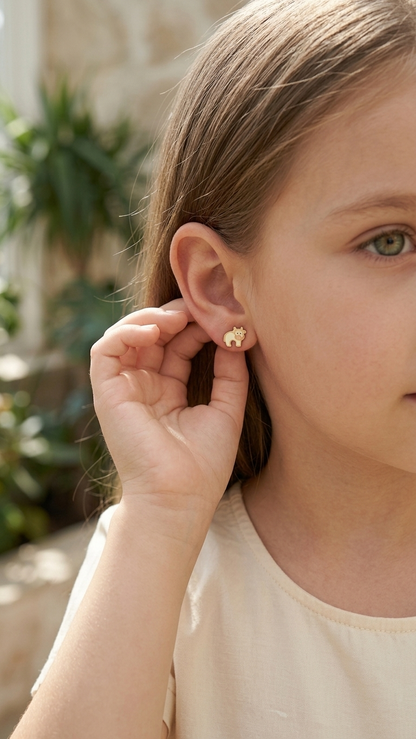 Orlaith 9k yellow gold stud earrings, Luma Jewellery