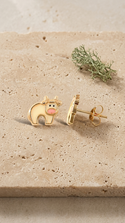 Orlaith 9k yellow gold stud earrings, Luma Jewellery