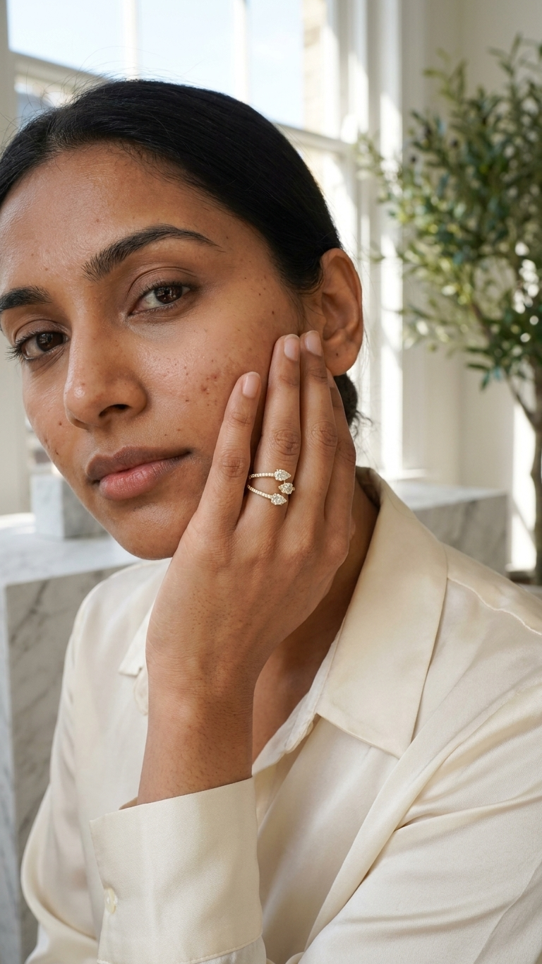 Salma triple serpent diamond ring, Hatton Garden made, Luma Jewellery