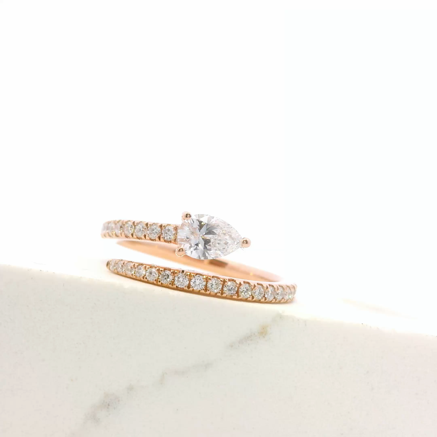 Serica coiled serpent ring in rose gold, Luma Jewellery