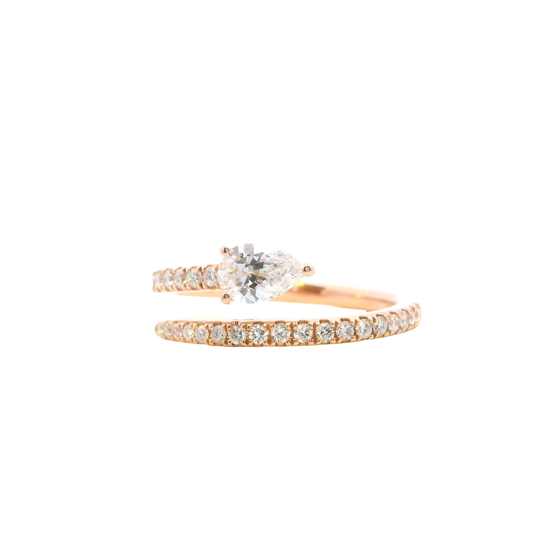 Serica serpent ring detail, rose gold, Luma Jewellery