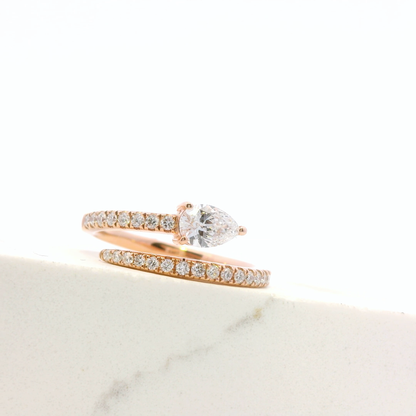 Serica serpent ring side view, lab grown diamond, Luma Jewellery
