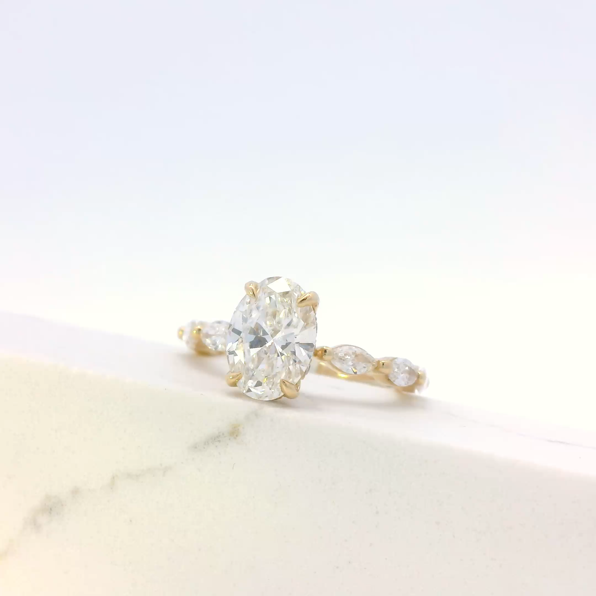 Soraya oval diamond engagement ring, gold, Luma Jewellery