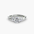Vega solitaire engagement ring setting in white gold, Luma Jewellery