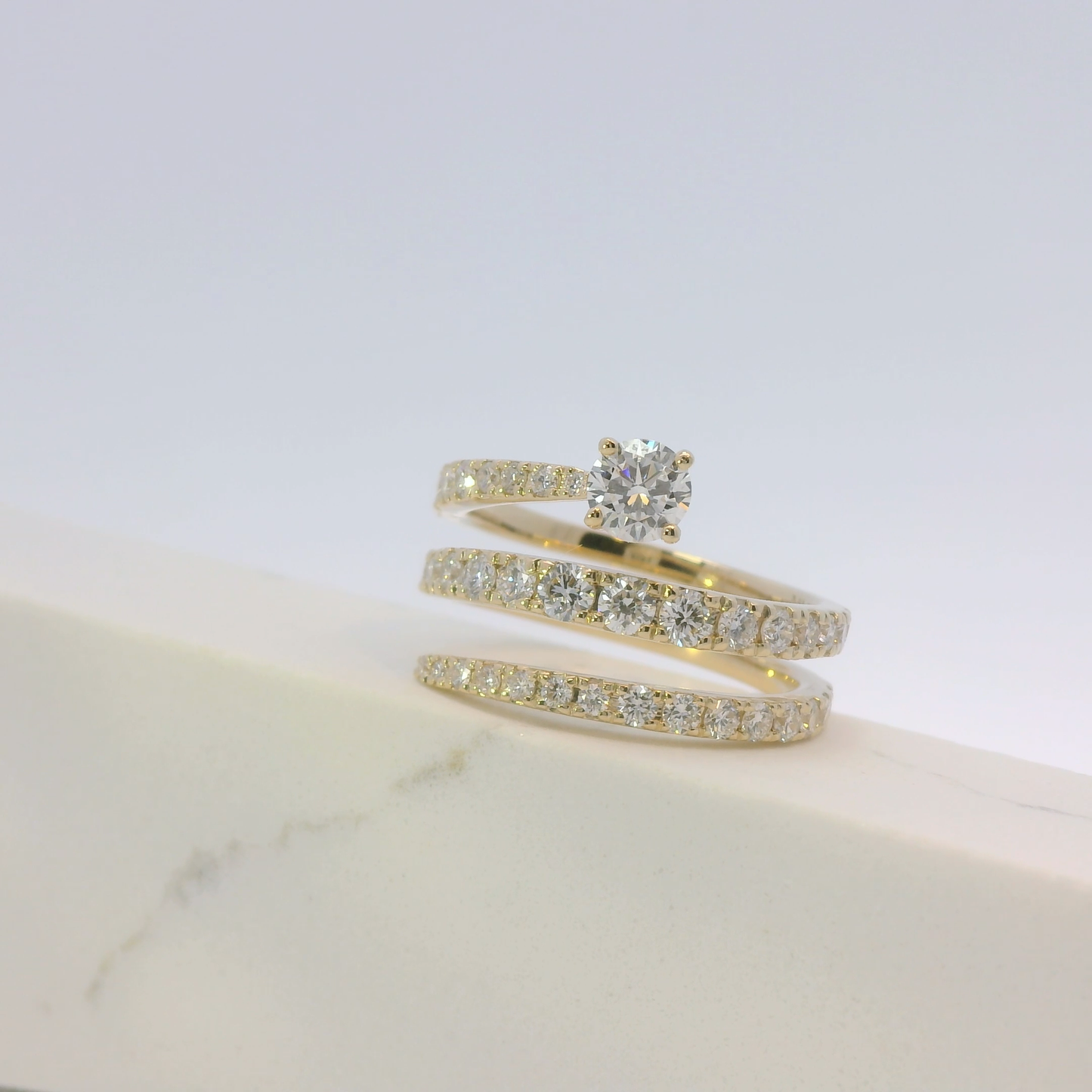 Virelle II serpent ring, side view, Luma Jewellery