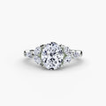 Zara oval floral engagement ring setting in white gold, Luma Jewellery