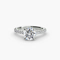 Zella round solitaire engagement ring setting in white gold, Luma Jewellery